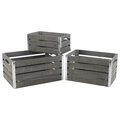 Hearthstone Furniture 8113-S3 Gray-wash Wood Crates, Set of 3 - Medium HE2681550